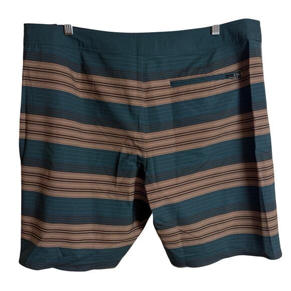 O'neill Men Board Shorts Size 38 Superfreak Stretch Brown Green Stripe New - Picture 5 of 9